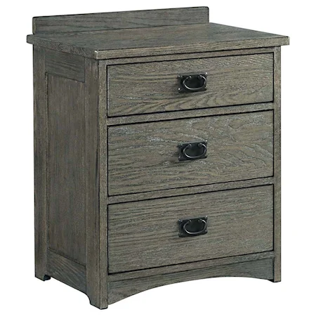 Mission Three Drawer Nightstand with Charging Station